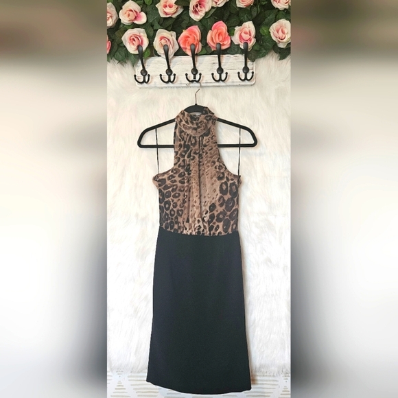Zara Classic Halter Choker Leopard Print Mini Dress - Picture 1 of 6